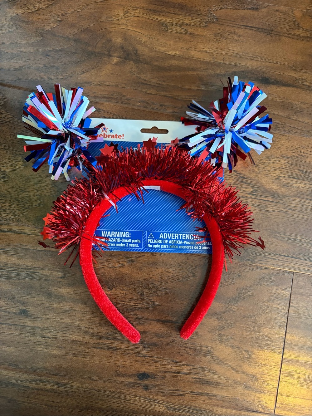 Kids Red Patriotic Pom Headband